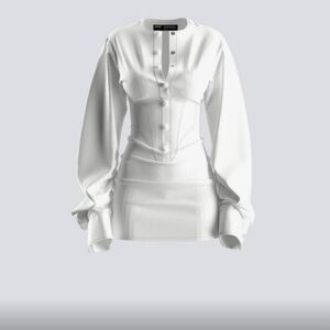 Finesse - Alice White Long Sleeve Cuffed Dress